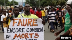 Un manifestant dans Lomé, Togo, le 6 septembre 2017. 