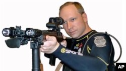 A picture of Anders Behring Breivik taken from a book downloaded from a link posted on a Norwegian discussion website entitled '2083 - A European Declaration of Independence', is seen in this screen grab made July 23, 2011