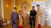 Canadian Prime Minister Justin Trudeau, his wife Sophie Gregoire Trudeau, their daughter Ella Grace and son Xavier pose with Bollywood actor Shah Rukh Khan in Mumbai, India February 20, 2018.