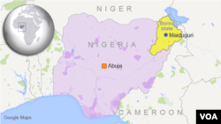 Map showing Maiduguri, Nigeria