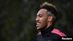 L'attaquant gabonais d'Arsenal, Pierre-Emerick Aubameyang, Angleterre, le 4 avril 2018.