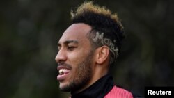 Dan wasan Arsenal Pierre-Emerick Aubameyang, a shekarar 2018