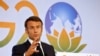 France's President Emmanuel Macron speaks during a press conference after attending the G20 summit in New Delhi on September 10, 2023.