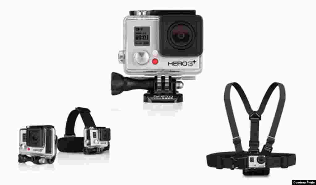 GoPro is a line of personal cameras that can be mounted on a helmet or other piece of sports equipment. The cameras are especially popular with extreme sports participants.
