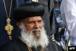 Abune Merkorios, the 4th Patriarch of Ethiopian Orthodox Tewahedo Church, arrives in Addis Ababa, Aug. 1, 2018, as he returns from an exile of more than 26 years, in the U.S.