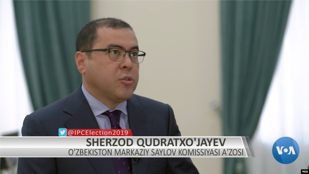 Sherzod Qudratxo'jayev, O'zbekiston Markaziy saylov komissiyasi a'zosi, "Amerika Ovozi" bilan suhbatda, Toshkent 