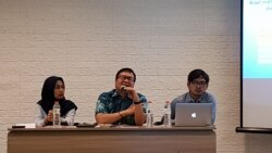 Setara Institute for Democracy and Peace dalam konferensi pers di Jakarta, Kamis, 7 November 2019. (Foto: Fathiyah Wardah/VOA)