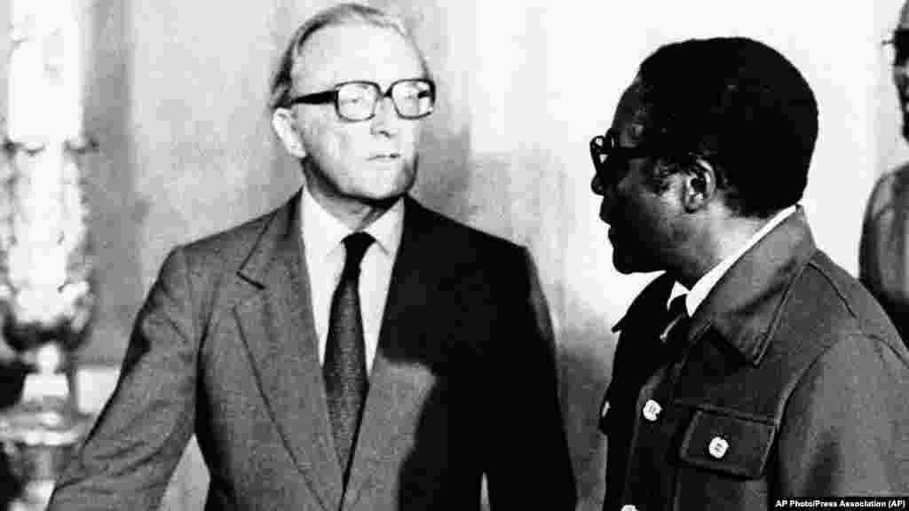 Lancaster - Zanu-PF Leader Robert Mugabe with Lord Carrington