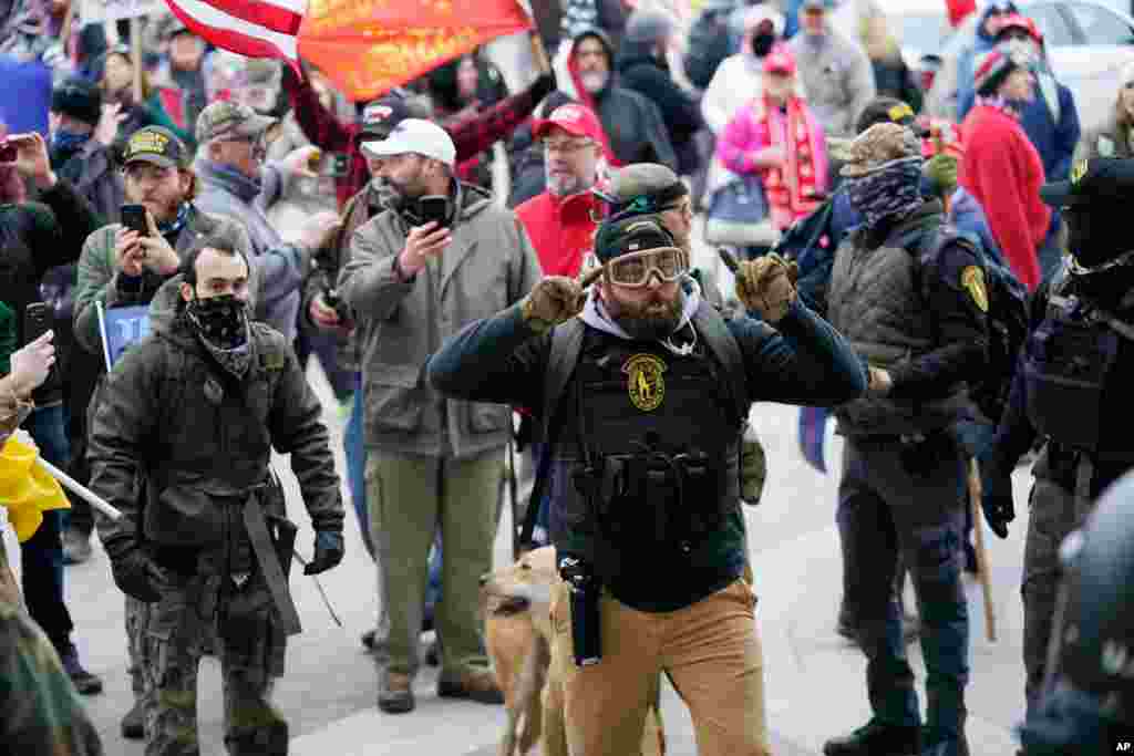 President Donald Trump&#39;s supporters gather outside the Capitol in Washington, D.C.