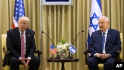 Le président Donald J. Trump et le président israélien Reuven Rivlin à Jérusalem, en Israël, le 22 mai 2017.