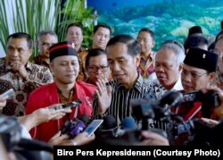 Indonesian President Joko Widodo is seen in Manado, North Sulawesi, Nov. 3, 2017.