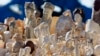 FILE - Confiscated ivory is stacked for crushing at the National Wildlife Property Repository at Rocky Mountain Arsenal National Wildlife Refuge in Commerce City, Colorado, Nov. 14, 2013.