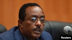 Redwan Hussein, Menteri Luar Negeri dan juru bicara satuan tugas Keadaan Darurat Ethiopia dalam konferensi pers di Addis Ababa, Ethiopia, 19 November 2020. (REUTERS / Tiksa Negeri).