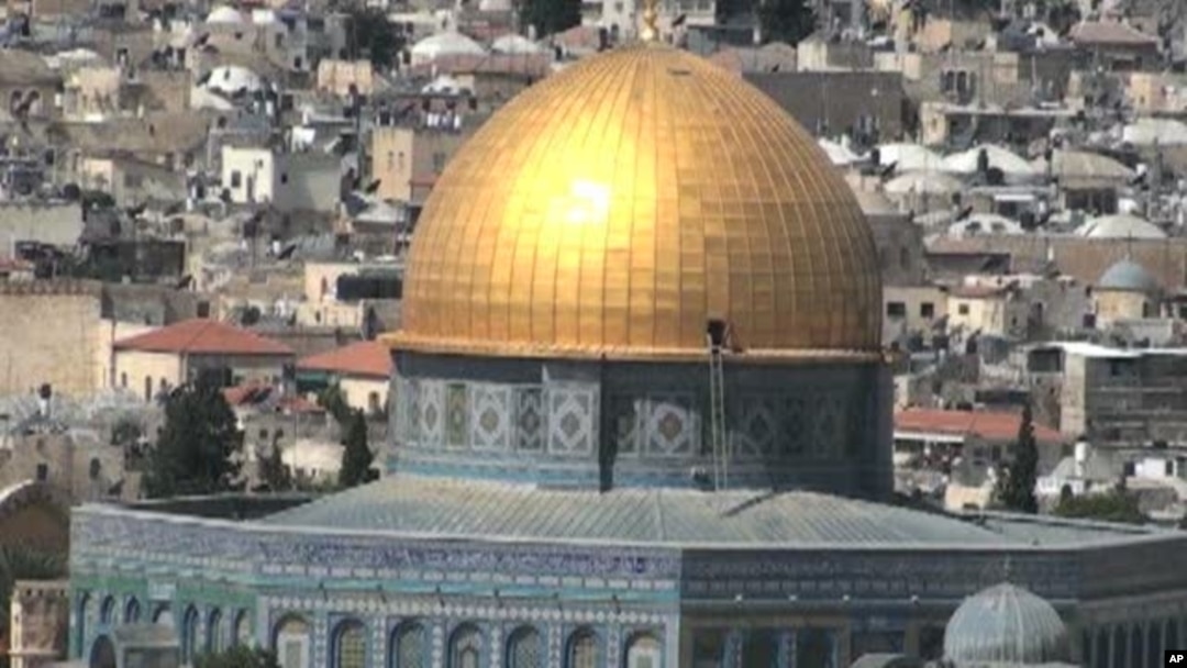 The Dome of the Rock sits on the spot where the ancient Hebrews built the Second Temple before it was destroyed by the Romans nearly 2,000 years ago