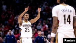 Trey Murphy III (25) de la Nouvelle-Orléans lors d'un match contre Brooklyn au Smoothie King Center, USA, le 11 novembre 2024.