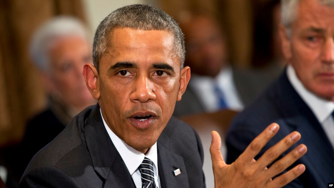 Presiden Amerika Serikat, Barack Obama membahas masalah Ebola di ruang kabinet Gedung Putih, Washington DC (15/10).