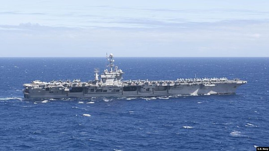 美国尼米兹级斯坦尼斯号航空母舰在太平洋航行（照片由美国海军提供）