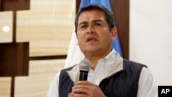 El presidente de Honduras Juan Orlando Hernández, tras su reelección el 26 de noviembre de 2017.