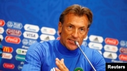 Hervé Renard lors d'une conférence de presse à Moscou, Russie, le 19 juin 2018.