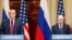 U.S. President Donald Trump and Russian President Vladimir Putin hold a joint news conference after their meeting in Helsinki, July 16, 2018. 