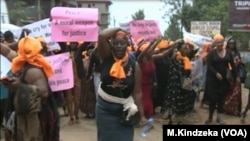 Women demand an end to violence and push the government to organize an all-inclusive dialogue with the warring sides, in Bamenda, Cameroon, May 10, 2019.