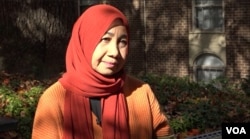 Rini, perwakilan dari kelompok pengajian Sakinah di wilayah Washington, D.C. yang kerap menerima donasi dari Geliga Purnama (dok: VOA)