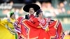 Part of a Mexican dance troupe perform on the field pregame before a baseball game between the Detroit Tigers and the Baltimore Orioles, Michigan, Sept. 14, 2024, in Detroit. The Tigers organization held many activities as part of recognizing Hispanic Heritage Month.