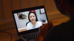 Wawancara VOA melalui Skype dengan Adele Lim. (Foto: VOA)