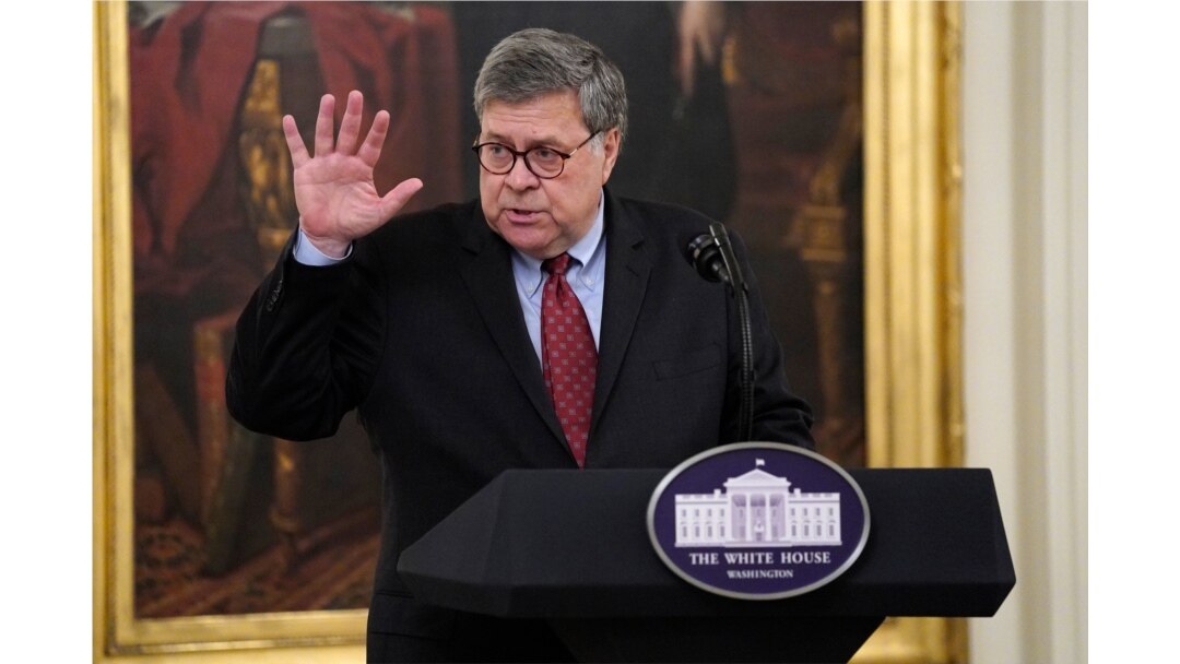 Attorney General William Barr speaks during an event on "Operation Legend: Combatting Violent Crime in American Cities," in the East Room of the White House, Wednesday, July 22, 2020, in Washington. (AP Photo/Evan Vucci)