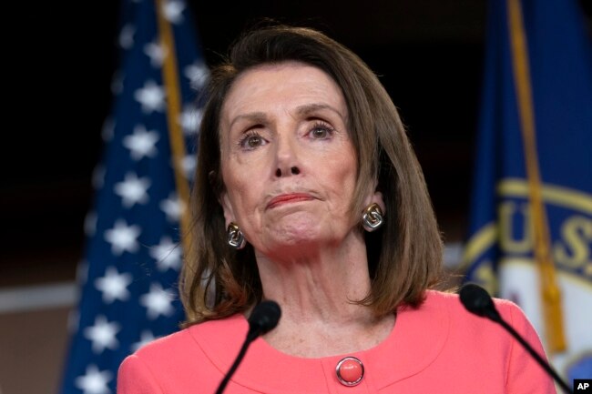 Speaker of the House Nancy Pelosi, D-Calif., speaks to the media at a news conference on Capitol Hill in Washington, May 2, 2019.