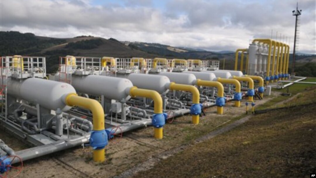 Pemandangan stasiun gas Volovets di bagian barat Ukraina, 7 Oktober 2015.