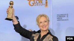 Meryl Streep fue reconocida en los Globo de Oro como mejor actriz en el papel protagónico de la cinta "The Iron Lady".