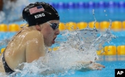 United States' Lilly King competes in a semifinal of the women's 100-meter breaststroke during the swimming competitions at the 2016 Summer Olympics in Rio de Janeiro, Brazil, Aug. 7, 2016.