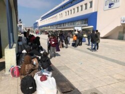 Refugees arrive at the Istanbul bus station after failing to cross the border into Greece on March 20, 2020. (Courtesy of aid workers)