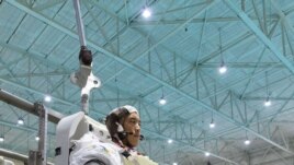 In this November 7, 2018, photo, 2017 astronaut candidate Jonny Kim prepares for underwater spacewalk training at NASA Johnson Space Center’s Neutral Buoyancy Laboratory in Houston. Photo Credit: (NASA/Robert Markowitz)