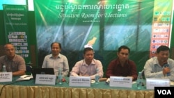 Election observers held a press conference on the situation of the post-election in Phnom Penh on June 5, 2017. (Hul Reaksmey/VOA Khmer) 