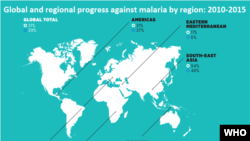 Progreso a nivel global y regional en la lucha contra la malaria.