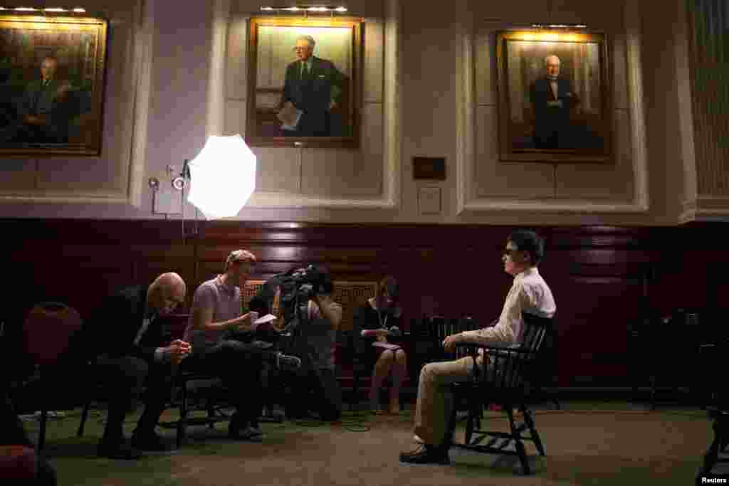 May 24: Chen Guangcheng, the blind Chinese dissident and legal advocate who was granted visiting scholar status in the United States, gives an interview in New York.