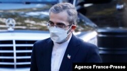 Iranian diplomat and political deputy at the Ministry of Foreign Affairs of Iran, Ali Bagheri Kani arrives outside the Foreign, Commonwealth and Development Office in London on November 11, 2021