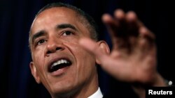 US President Barack Obama speaks during a visit to San Jose, California June 7, 2013