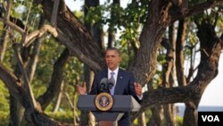 Prezidan Obama pran lapawòl dimanch nan fen somè peyi ki gen kòt sou Pasifik la –somè ki t ap dewoule nan Hawayi--