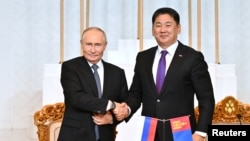 Predsednici Rusije i Mongolije u Ulan Batoru, 3. septembar 2024. (Sputnik/Kristina Kormilitsyna/Kremlin via REUTERS )