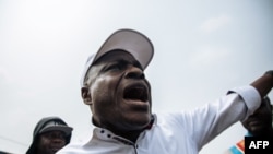 Martin Fayulu, mokambi ya ECIDE mpe motambwisi ya ngonga eye ya lingomba Lamuka, na Kinshasa, le 30 juin 2019.