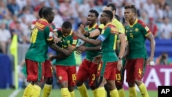 Les joueurs du Cameroun lors du match contre l'Allemagne, le 25 juin 2017.