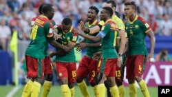 Les joueurs du Cameroun lors du match contre l'Allemagne, le 25 juin 2017.