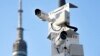 (FILE) Surveillance cameras sit on a utility pole in Moscow, Russia.