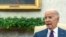 FILE—President Joe Biden speaks as he meets with Iraq's Prime Minister Shia al-Sudani in the Oval Office of the White House, April 15, 2024, in Washington.