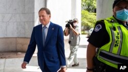 Geoffrey Berman, former federal prosecutor for the Southern District of New York, arrives for a closed door meeting with House Judiciary Committee, July 9, 2020, in Washington. (AP Photo/Manuel Balce Ceneta)