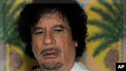 Libyan leader Moammar Gadhafi speaks to the press in Kiev, Ukraine, Thursday, Nov. 6, 2008. Gadhafi finished his trip to Ukraine, Belarus and Russia on Thursday which appears aimed at spurring competition between the countries for the best terms on arms a