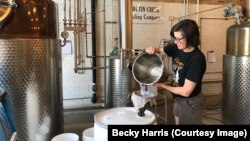 Becky Harris is in charge of the whisky-making process at her distillery, Catoctin Creek, in Virginia.